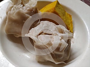 Siomai on a plate