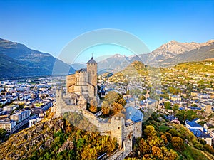 Sion, Switzerland at the historic Valere Basilica