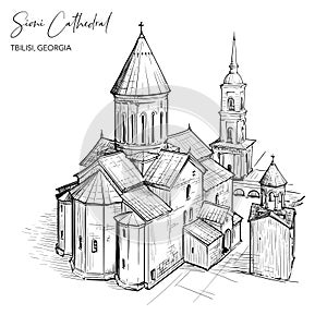 Sioni Cathedral Black and white drawing