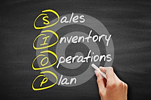 SIOP - Sales Inventory Operations Plan, acronym business concept on blackboard