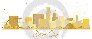 Sioux City skyline Golden silhouette.