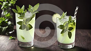 Sip Responsibly with a Reusable Straw and a Refreshing Mojito for National Mojito Day.AI Generated