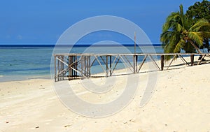 Sipadan island beach and pier