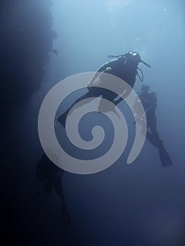 Sipadan scuba divers wall dive borneo