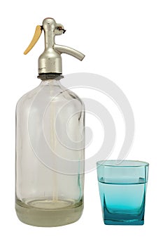 Siphon-bottle with glass photo