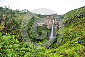 Sipiso Piso Waterfall in Northern Sumatra