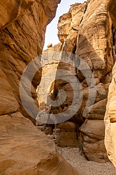 The siq of Wadi Labun, between Matan and Dana, at-Tafilah governate, Jordan