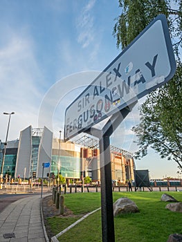 Sir Alex Ferguson way sign in Manchester