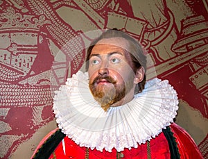Sir Francis Drake wax figure at Madame Tussauds Wax Museum. London