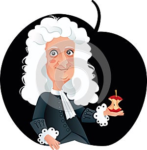 Sir Isaac Newton Vector Caricature