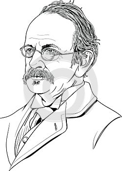 Sir J. J. Thomson cartoon style portrait