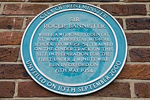 Sir Roger Bannister Plaque in Kilburn