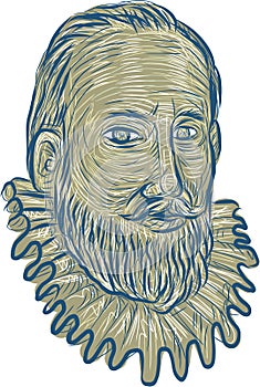 Sir Walter Raleigh Bust Drawing