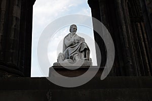 Sir Walter Scott statue located inside the Scott Monument.  Edinburgh, Scotland.