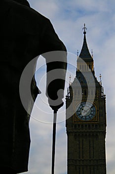 Sir Winston Churchill Statue & Big Ben