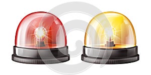 Siren alarm color lights 3D vector illustration