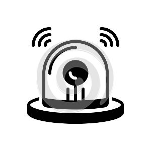 Black solid icon for Siren, emergency and alert