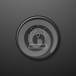 Siren Line Icon. Black Push-Button