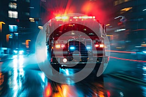 Siren Symphony: Ambulance Speeding Through City.