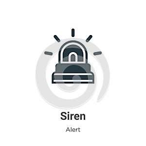 Siren vector icon on white background. Flat vector siren icon symbol sign from modern alert collection for mobile concept and web photo