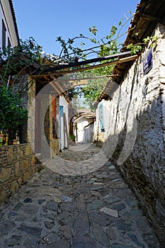 Sirince Houses and narrow streets on a sunny day