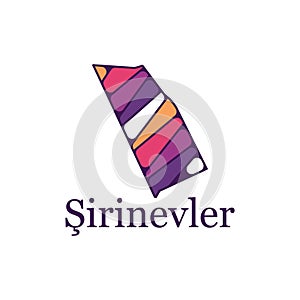 Sirinevler City of Turkey Map vector illustration, graphic element illustration design
