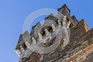 Sirmione Castle (Scaliger Castle) in Lake Garda, Italy. The tower of the castle.