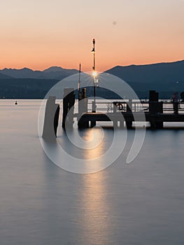 Sirmione Ferry Terminal on Lake Garda Sunset