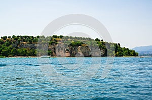 Sirmione, Lake Garda. Italy. view on ruins of Grotto of Catullus,Roman private edifice