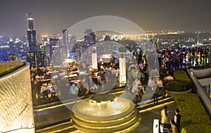 Sirocco Skybar in Bangkok at night