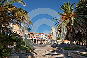 Sirolo, Ancona, Marche, Italy: view of the city square Piazzale Marino in the picturesque old town overlooking the Adriatic Sea photo