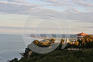 Sirolo landscape on Mount Conero bay and promontory, Sirolo, Marche, italy photo