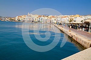 siros or syros island greece hermoupoli city in summer season photo