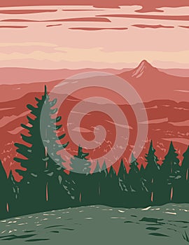 Siskiyou Mountains Located in Cascade-Siskiyou National Monument in Southwestern Oregon United States WPA Poster Art