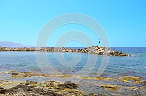 Sissi harbour entrance in Crete