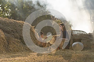 Sister to educate younger brother in Countryside.