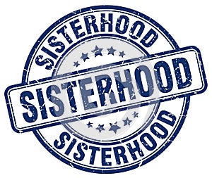 Sisterhood blue grunge stamp