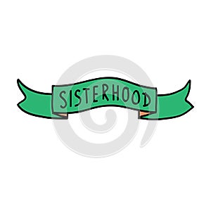 Sisterhood doodle icon, vector illustration