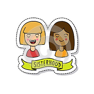 Sisterhood doodle illustration