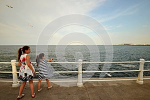 Sisters enjoying the Black Sea Coast in Romania