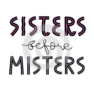 Sisters before misters galantines day greeting card