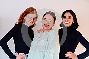 Sisters United: A Portrait of Family Love and Bonding on White Background