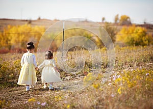 Sisters walking