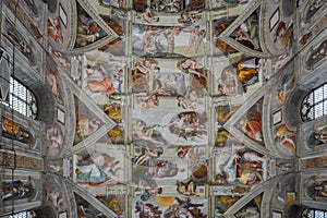 The Sistine Chapel. Former house church in the Vatican. Frescoes. The calling of Moses. Circumcision of the son of Moses. Crossing