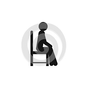 Sit down icon vector on white background, sit down trendy filled icons from People collection, sit down vector
