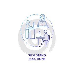 Sit and stand solutions concept icon