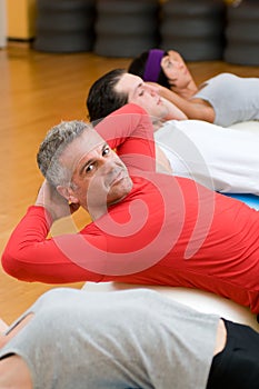 Sit-ups exercises at gym