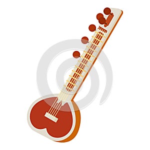 Sitar icon, cartoon style