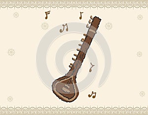 Sitar Indian Musical Instrument