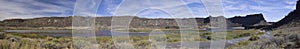 Site of ancient waterfall, Sun Lakes Dry Falls State Park, Washington State. Super panoramic